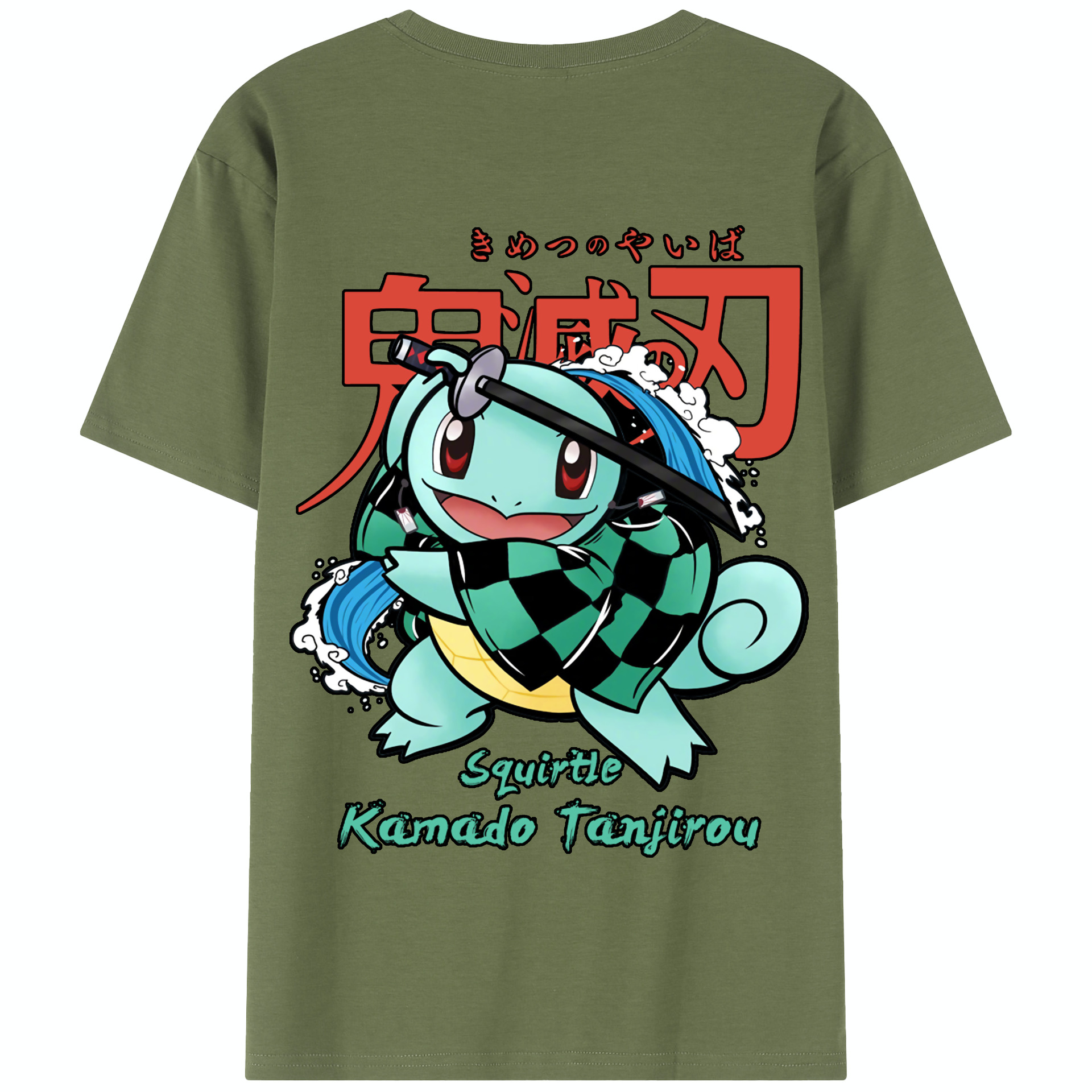（画像用） 鬼滅の刃 竈門 炭治郎／かまど たんじろう Kamado Tanjirou 綿100％半袖Tシャツ（背面プリント）